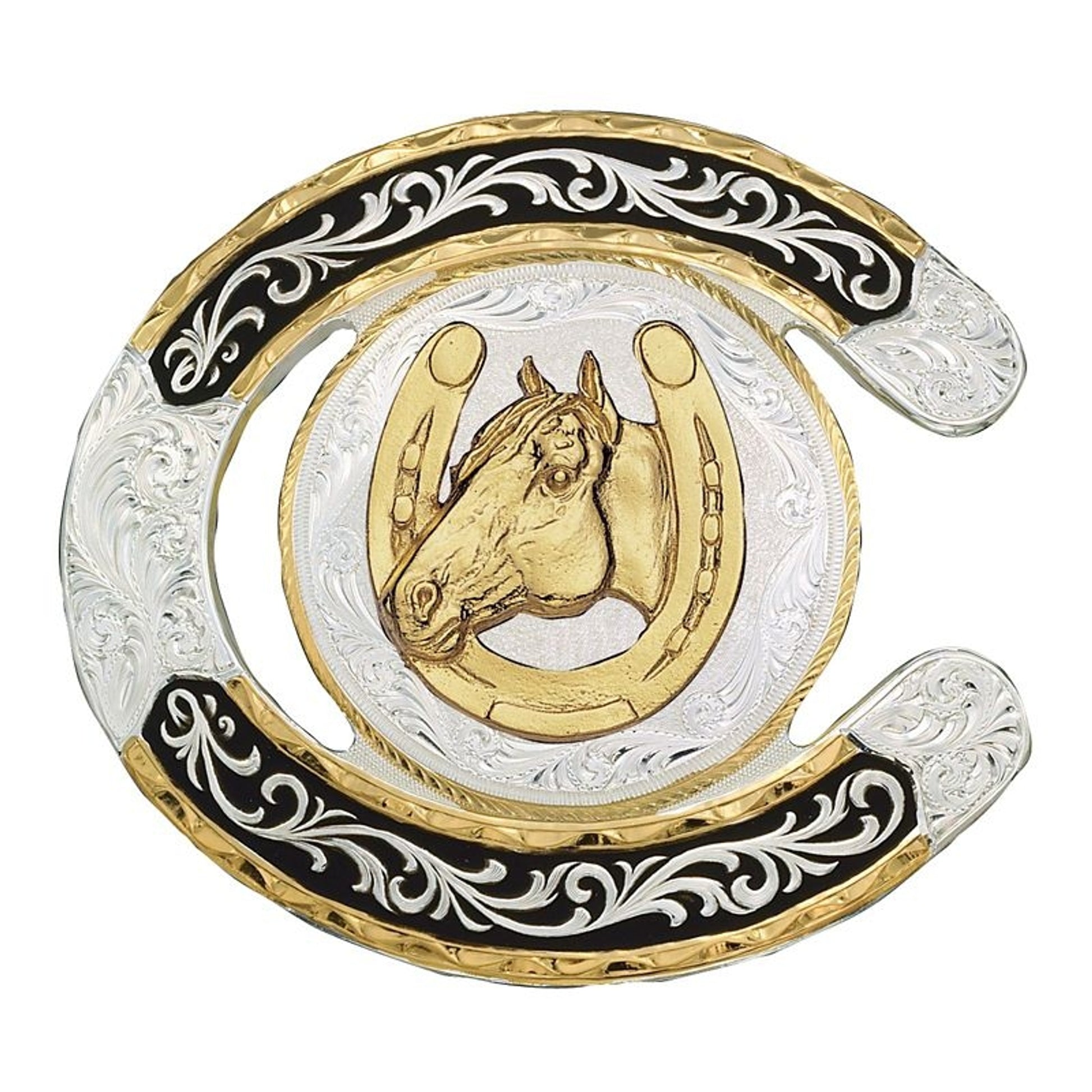 Montana Silversmiths Horseshoe Western Belt Buckle