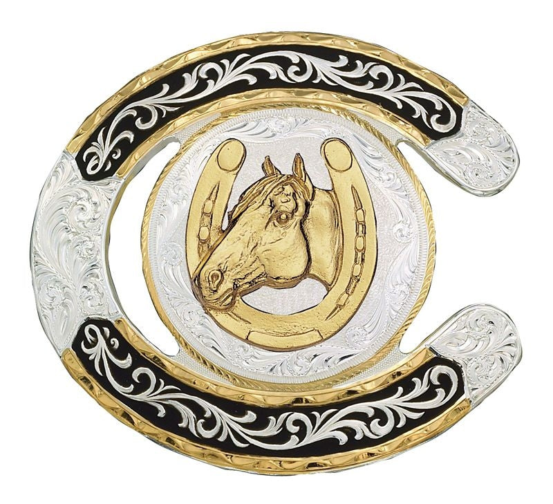 Montana Silversmiths Horseshoe Western Belt Buckle