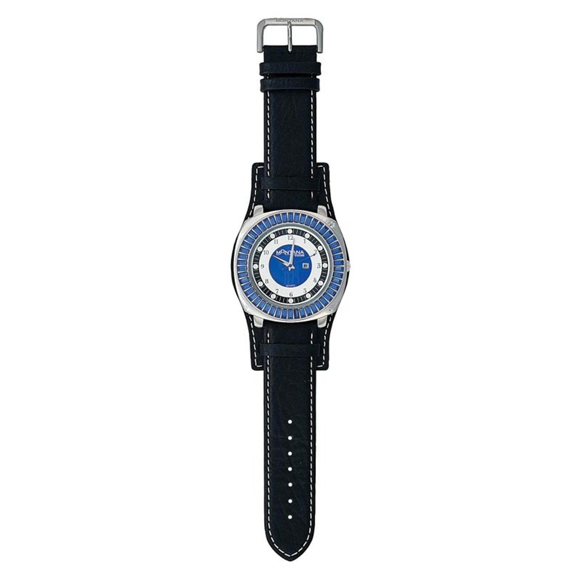 Montana Silver Big Blue Leather Band Watch