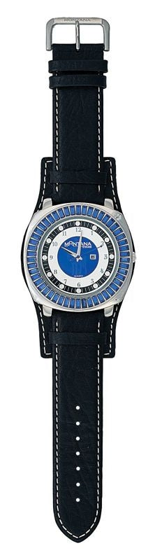 Montana Silver Big Blue Leather Band Watch