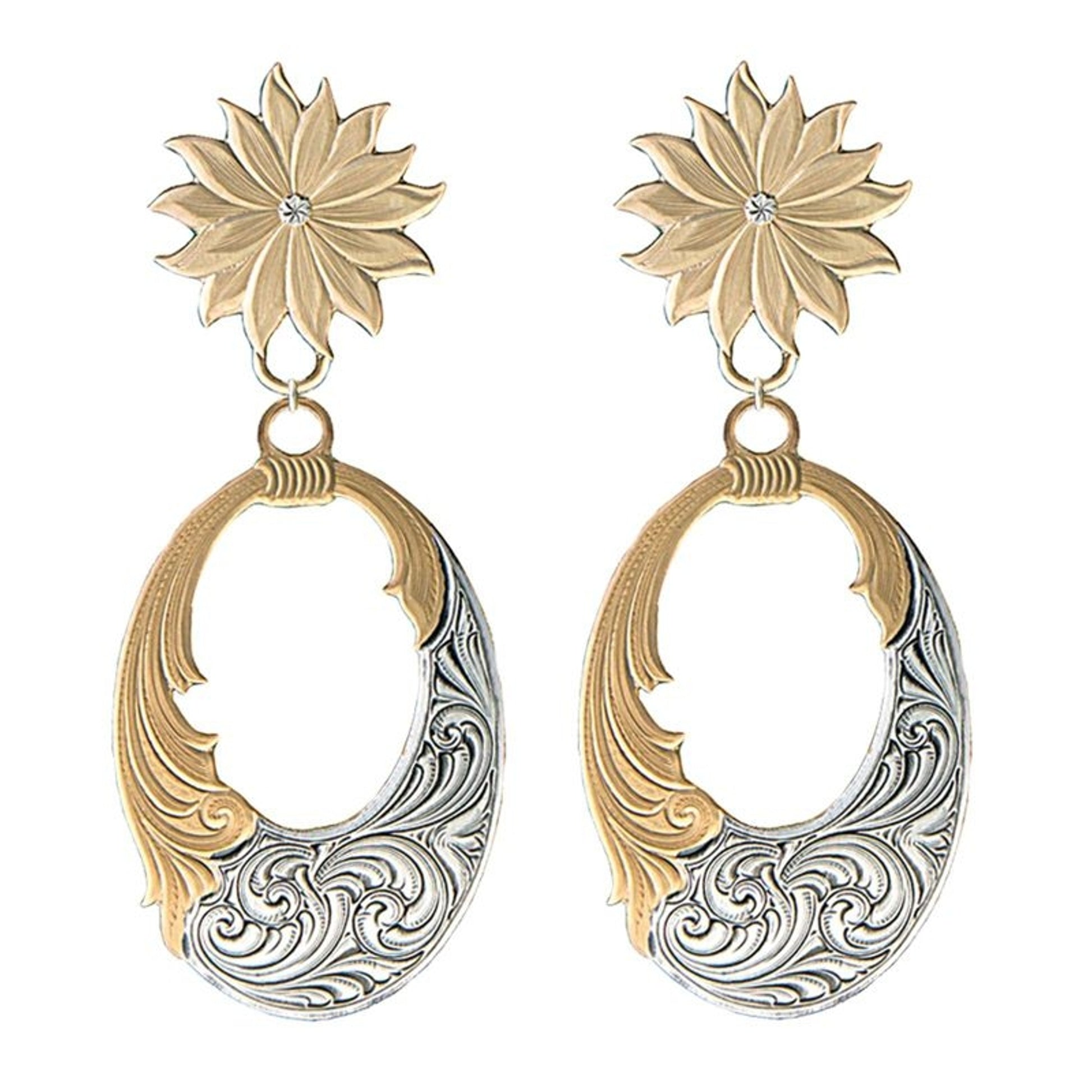 Montana Golden Bitterroot Mountain Wreath Earrings