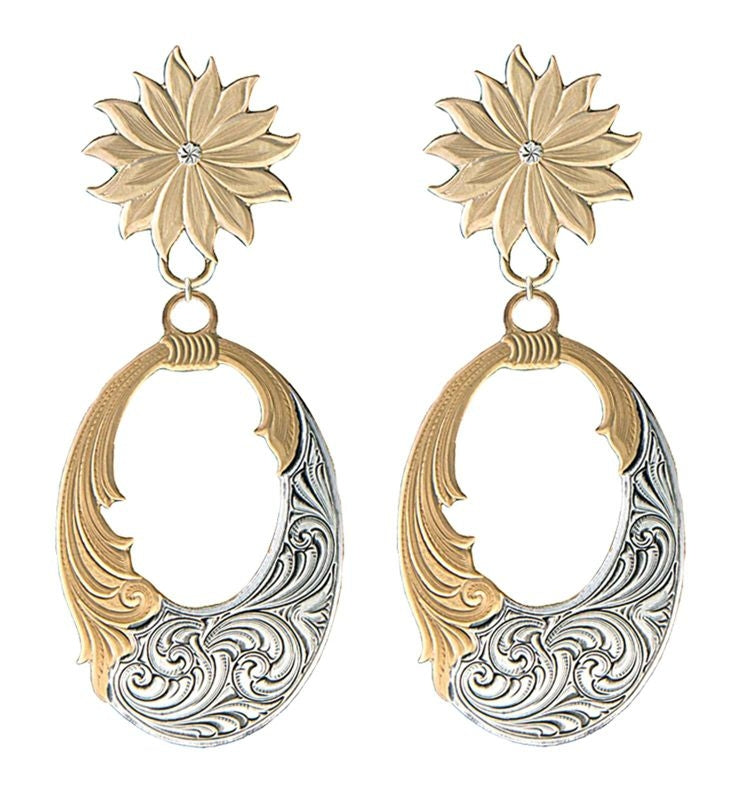 Montana Golden Bitterroot Mountain Wreath Earrings