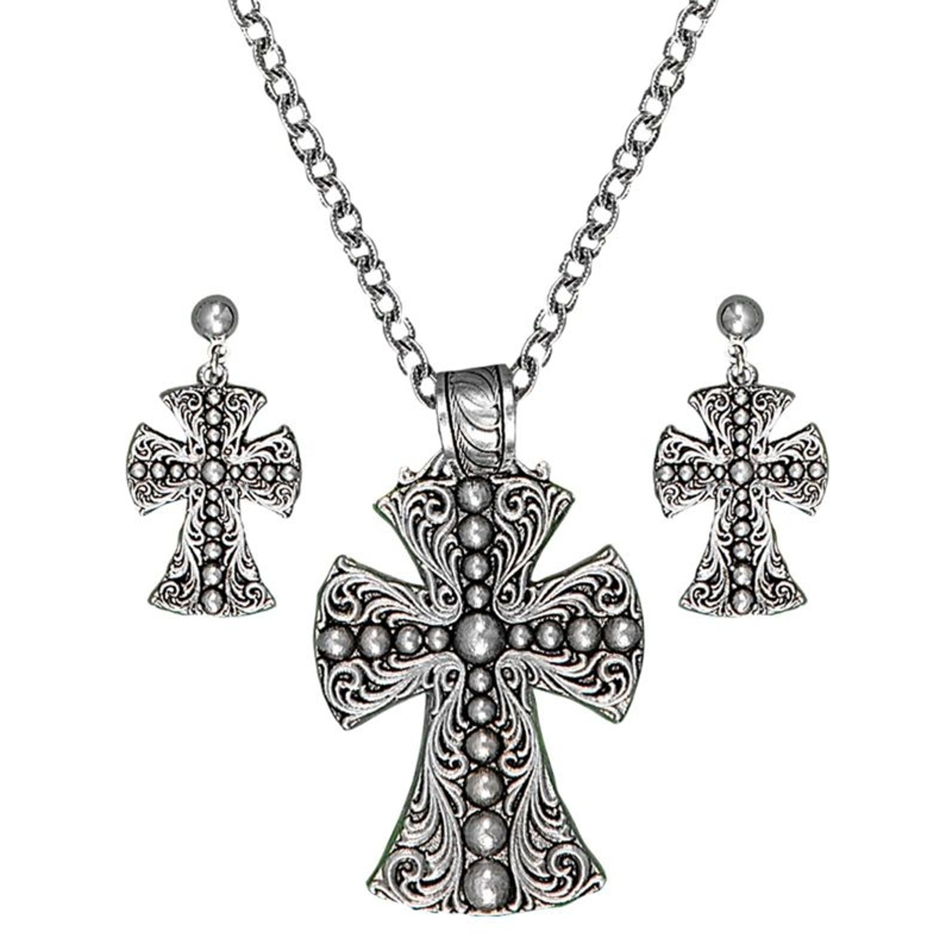 Montana Western Deco Beaded Cross Jewelry Set