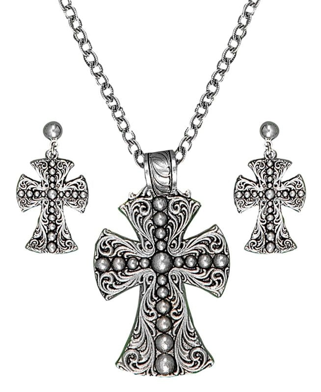 Montana Western Deco Beaded Cross Jewelry Set