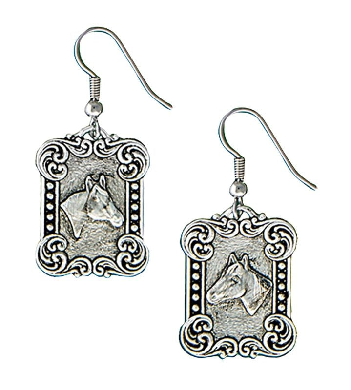 Montana Western Deco Riders Cameo Dangle Earrings