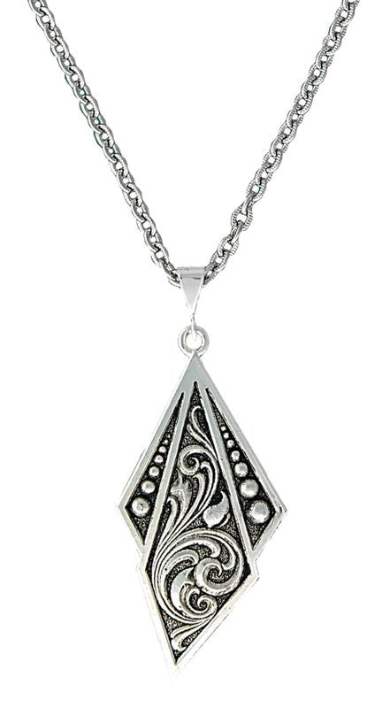 Montana Western Deco Silver Jewel Pendant Necklace