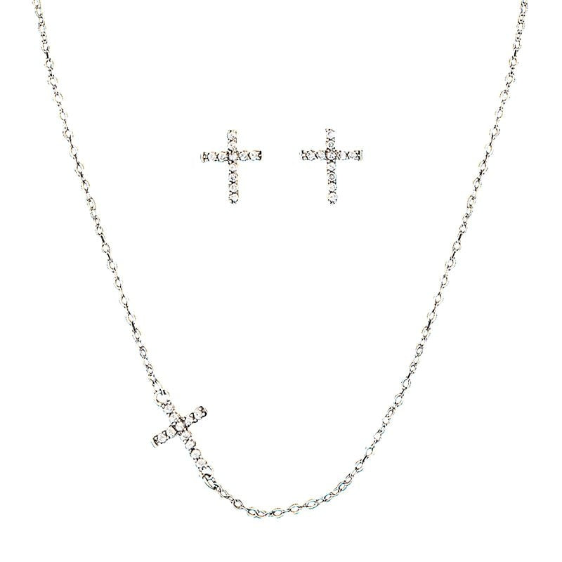 Quiet Faith Tiny Crystal Heart Jewelry Set