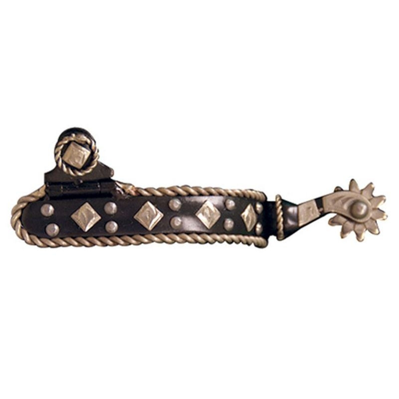 Western Show Spur Black Steel with Silver
