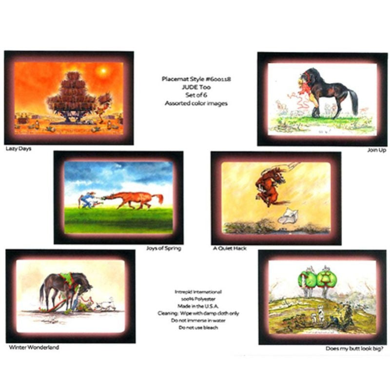 Jude Too Color Humorous Placemats - Set Of 6