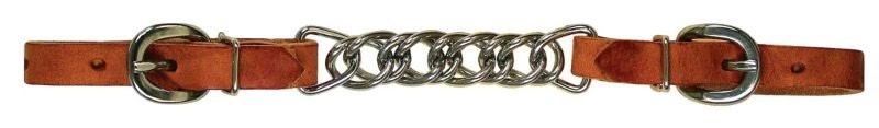 Harness Leather Flat Link Strainless Curb Chain Br