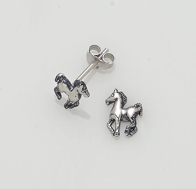 Shiny Mini Foal Earrings Steel