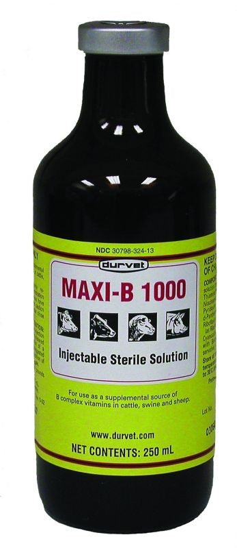 Durvet Maxi B 1000 Injection 250 mL Yellow