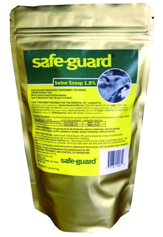 Safeguard Swine Dewormer 1.8 Percent 1lb 1lb Gold
