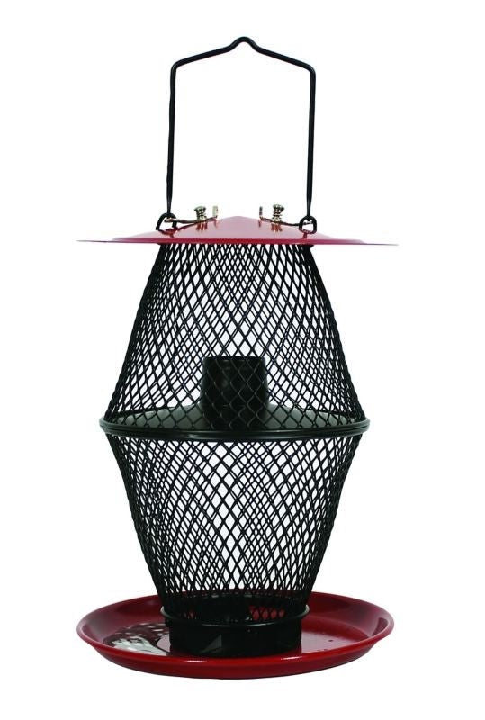 Sunflower Lantern Feeder with Tray 1.7lb Red/Blk