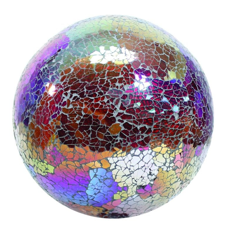 Mosaic Glass Gazing Globe 10 Copper/Red