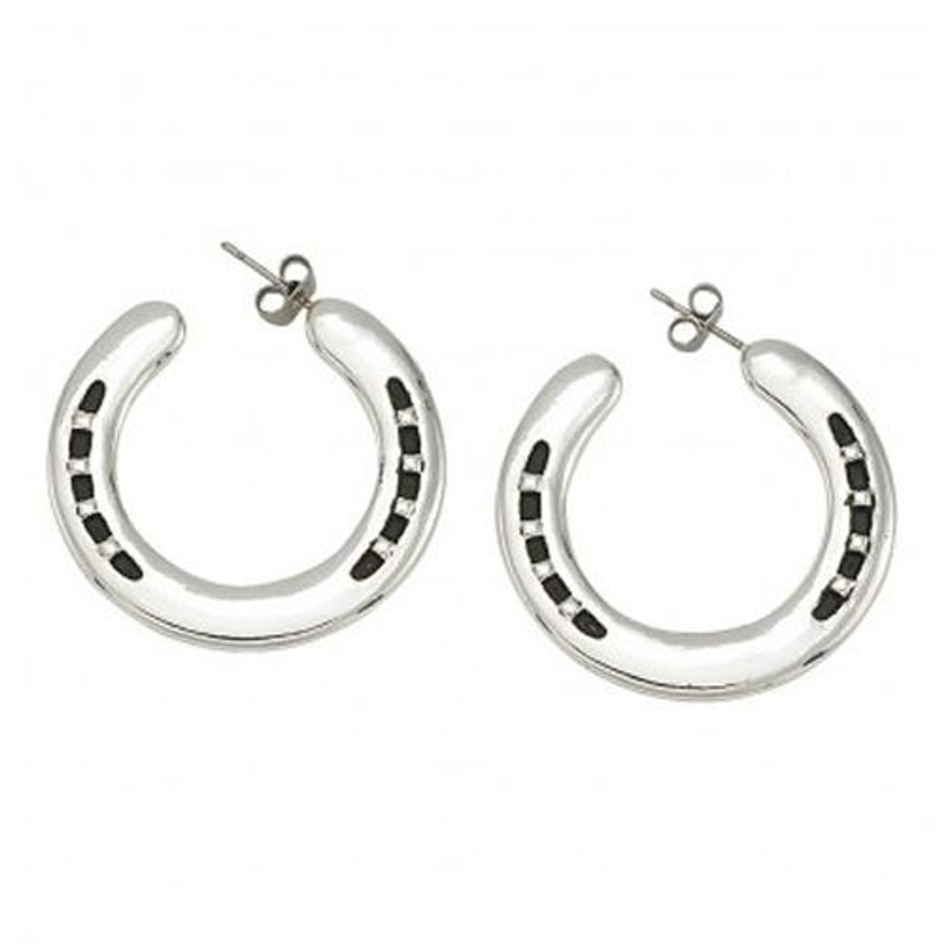 Montana Silversmith Silver Horseshoe Hoop Earrings