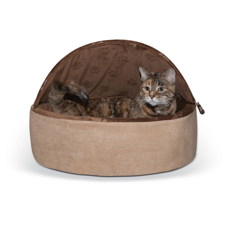KH Mfg Self-Warming Choc Hooded Kitty Bed