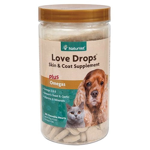 Naturvet Love Drops Skin & Coat Supplement - 200ct
