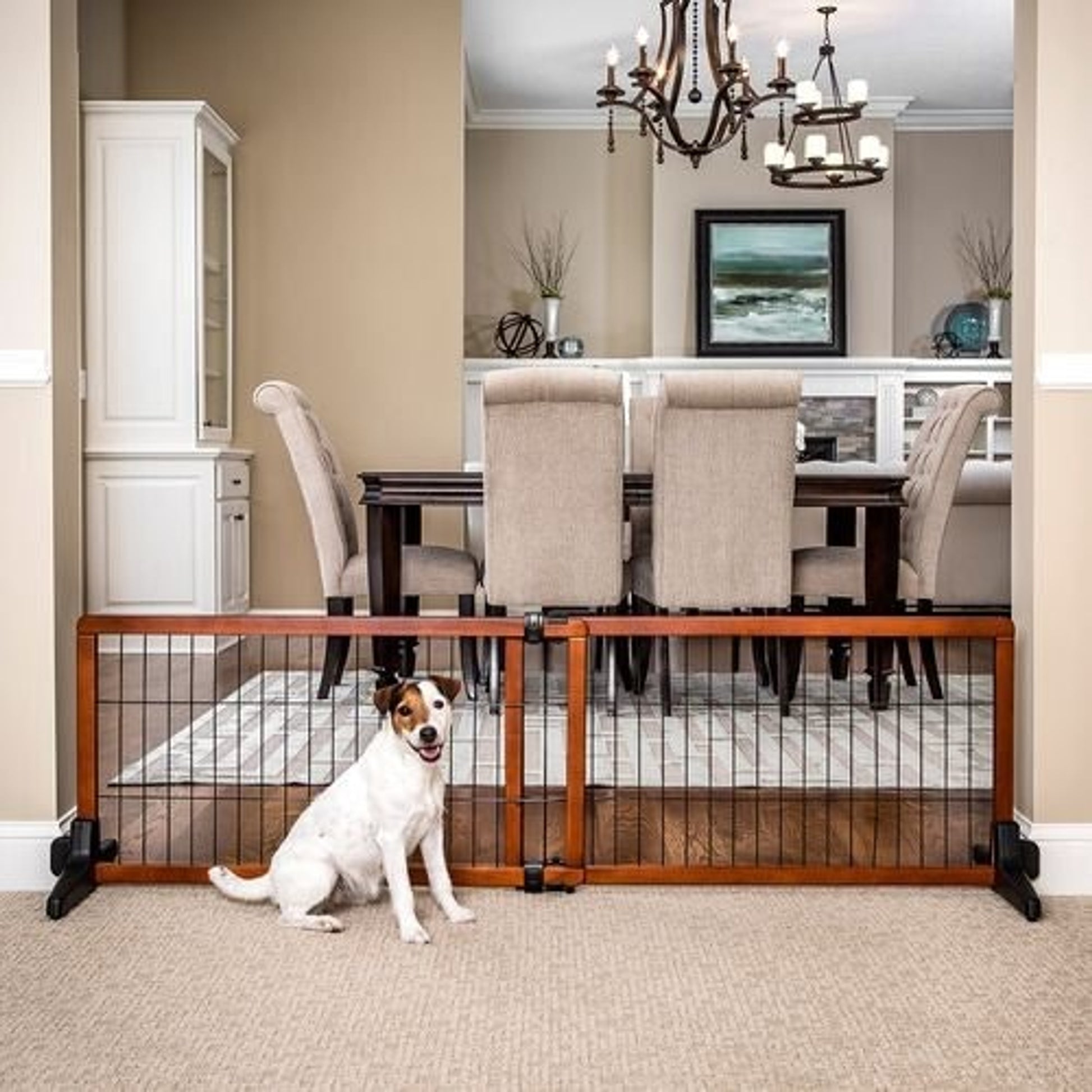 Carlson Pet Freestanding Extra Wide Wood Pet Gate