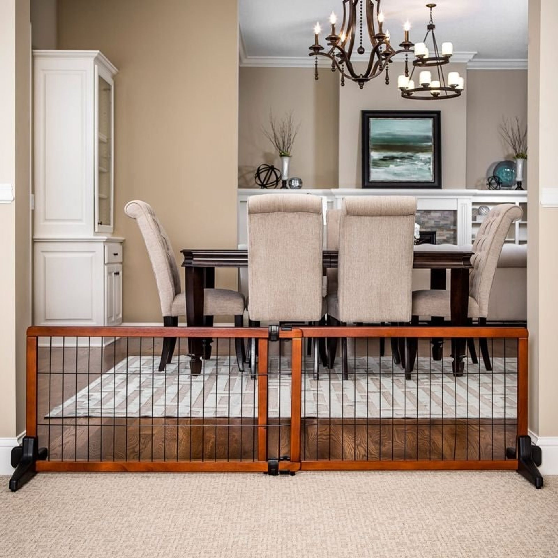 Carlson Pet Freestanding Extra Wide Wood Pet Gate