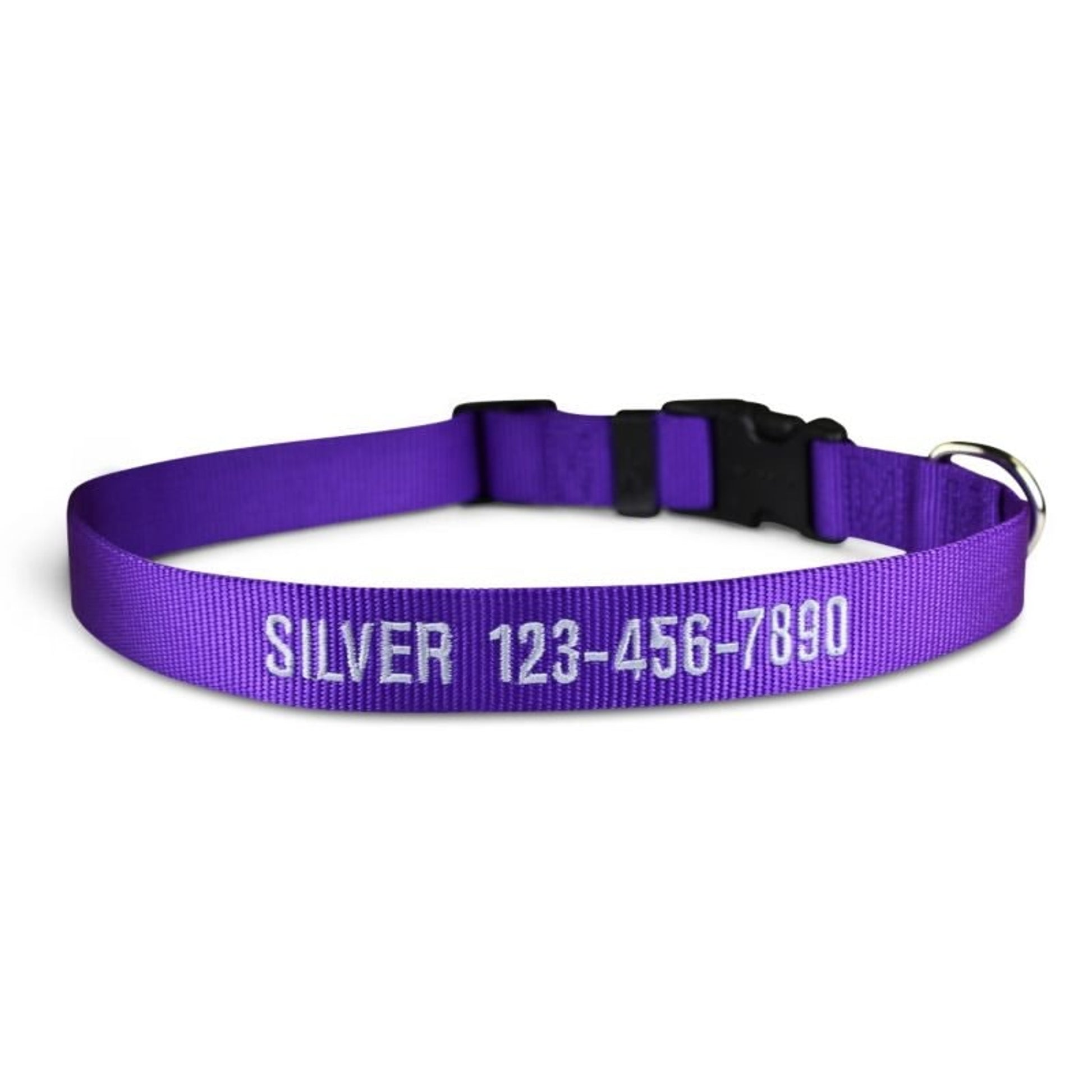 Personalized Purple Nylon Dog Collar