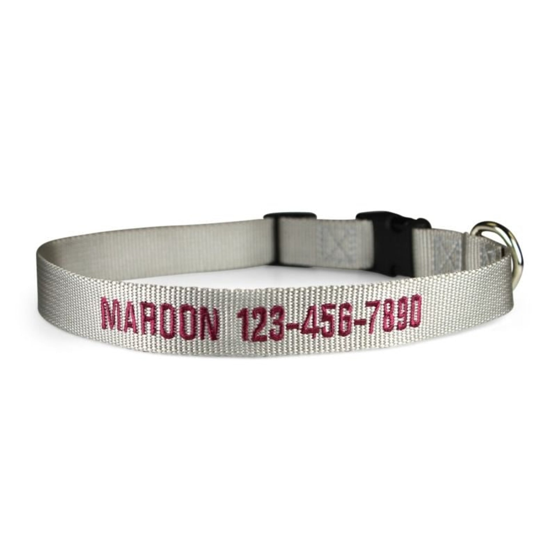Personalized Silver Moon Nylon Dog Collar
