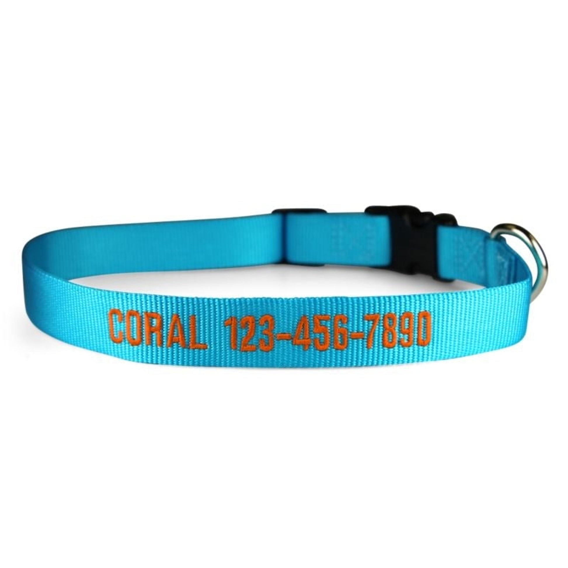 Personalized Sunny Blue Nylon Dog Collar