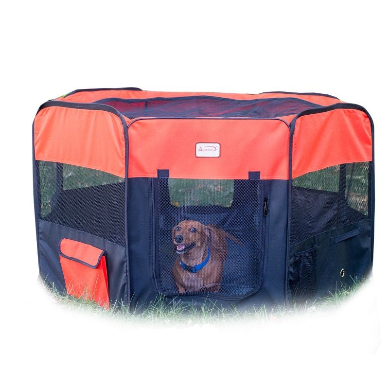 Armarkat Black/Red Portable Pet Playpen