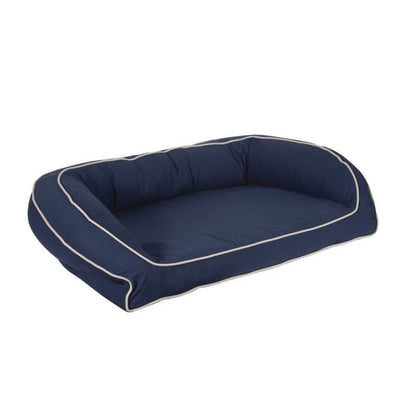 Carolina Pet Blue/Khaki Canvas Bolster Bed