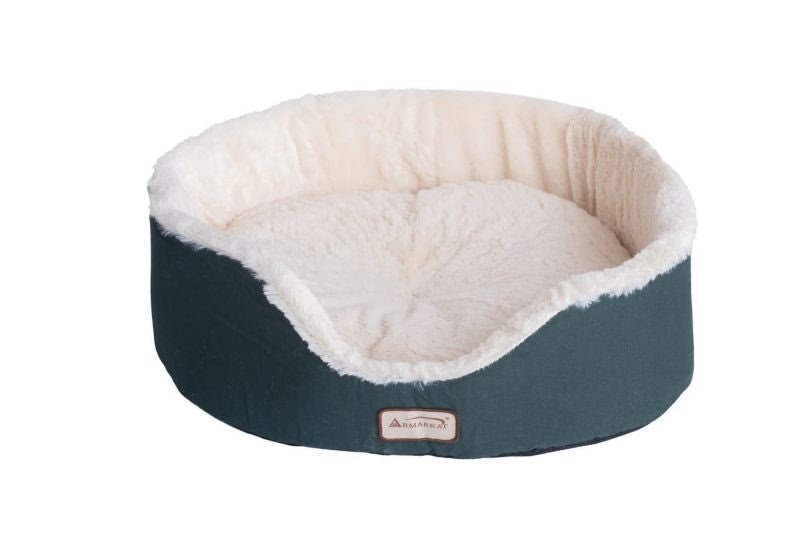 Armarkat Laurel Green/Ivory Oval Cuddle Cat Bed