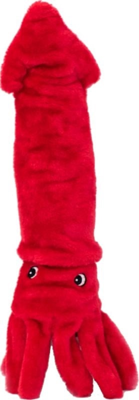Zippy Paws Jiggler The Squid Red Large