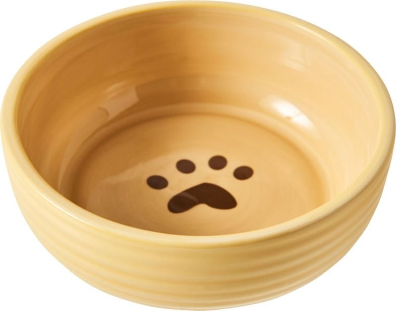 Spot Elegance Ribbed Stoneware Dog Dish