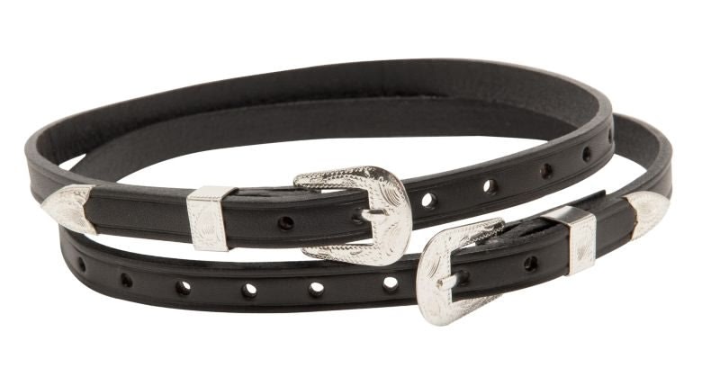 Tory Floral Flat Silver Buckle English Spur Straps