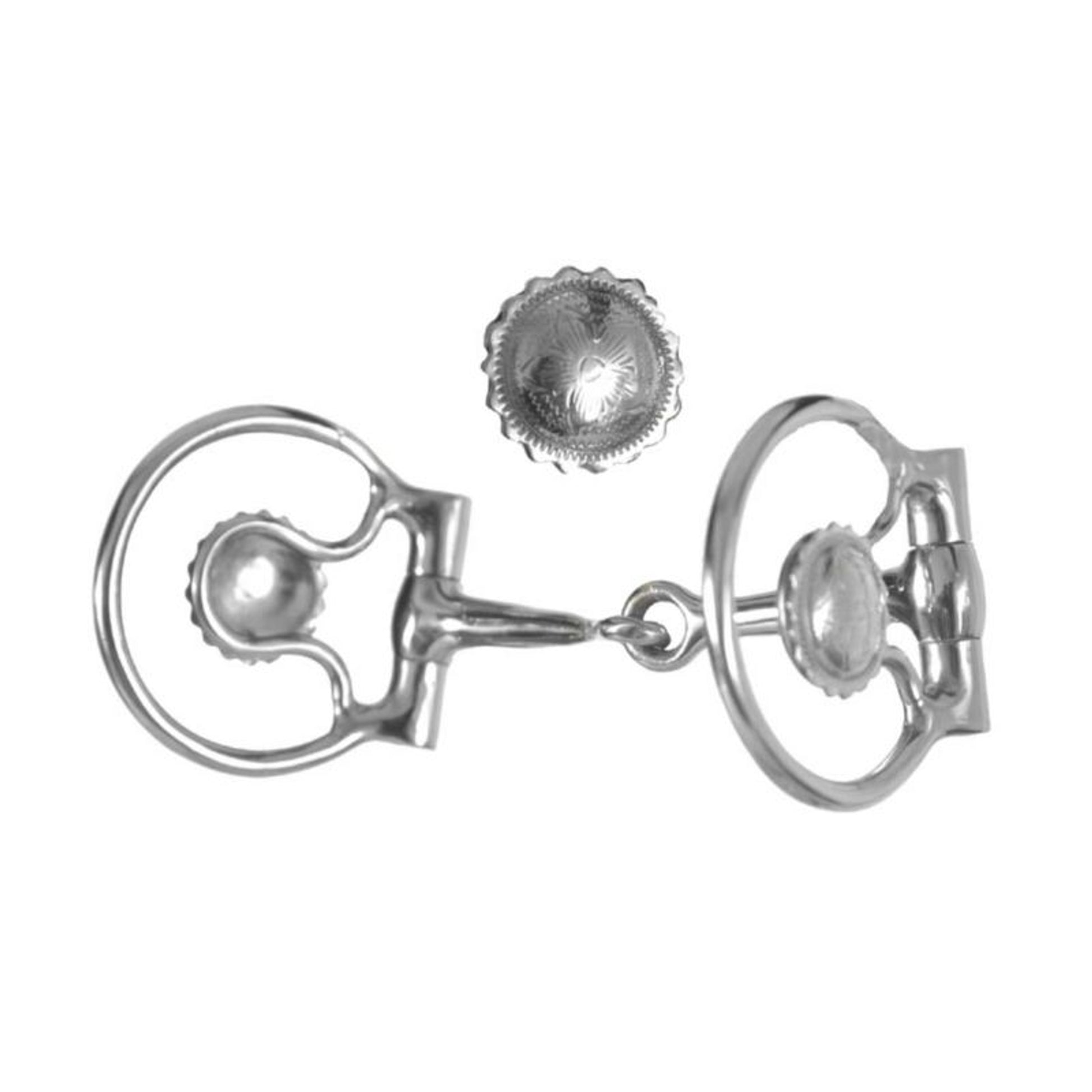 Western SS Engraved Concho Snaffle D-Ring Bit