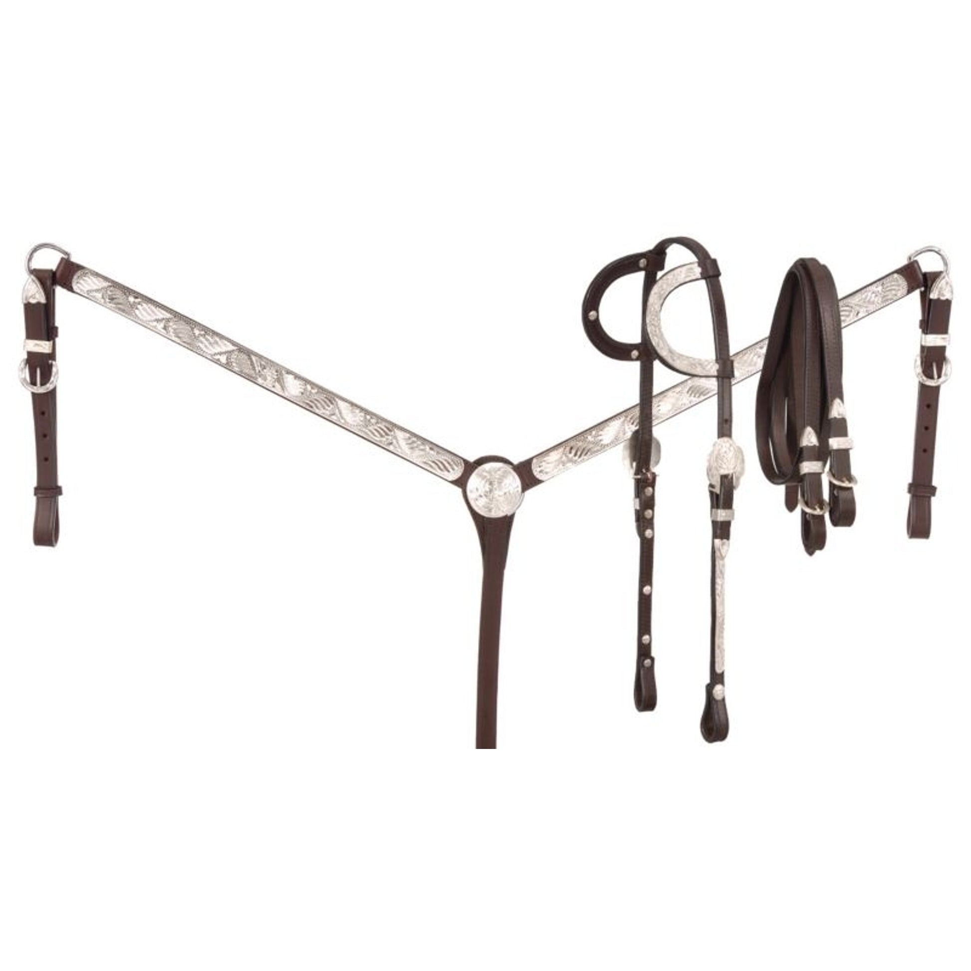 Royal King Double Ear Silver Western Show Set