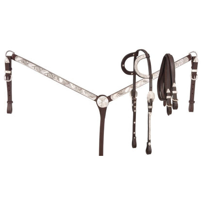 Royal King Double Ear Silver Western Show Set
