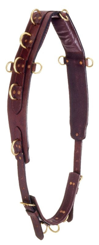 Tough1 Leather 18-ring Training Surcingle