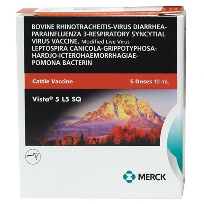 Merck Vista 5 L5 SQ Cattle Vaccine 10 Dose
