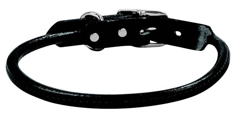 Weaver Briarwood Rolled Leather Collar Black