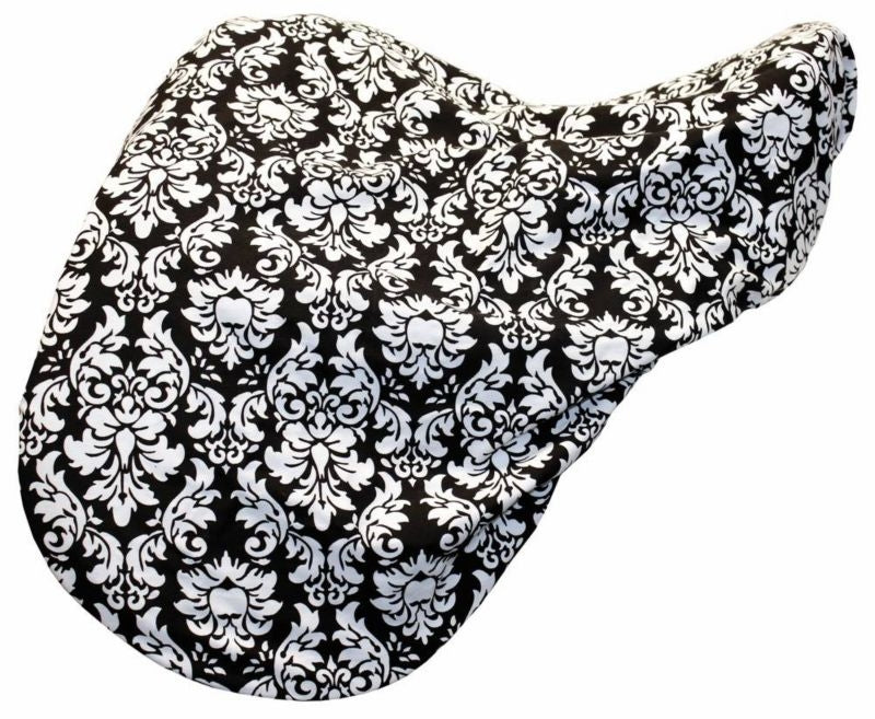 Tuffrider Damask Dressage Saddle Cover Wht/Blk
