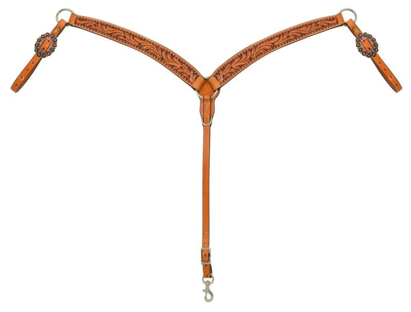 Weaver Turq Cross Floral Contour Breast Collar