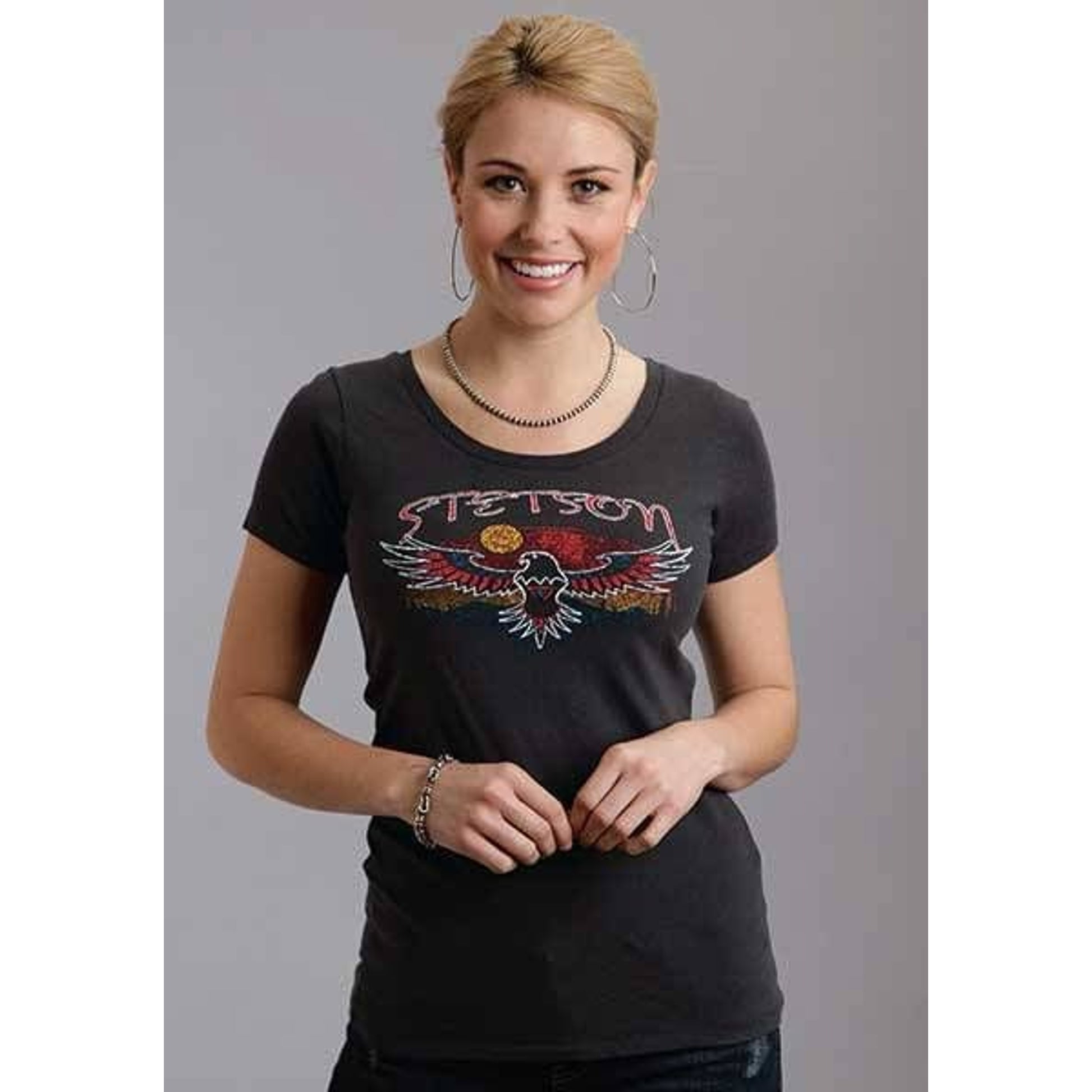 Stetson Ladies Aztec Eagle Stetson T Shirt X L