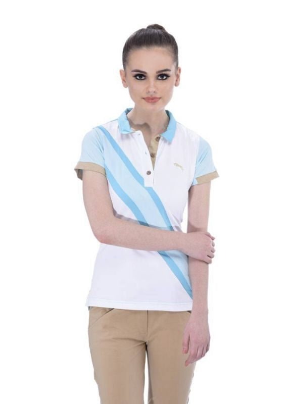 Jumpusa Ladies Oceanic Polo L White/Aqua