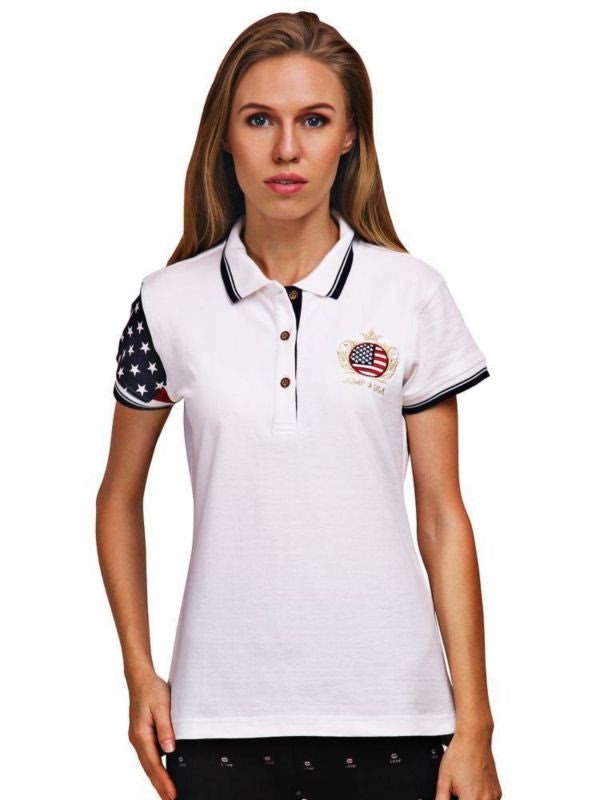 JumpUSA Ladies Alyster Polo Medium White