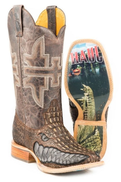Tin Haul Mens Gator Square Toe Boots