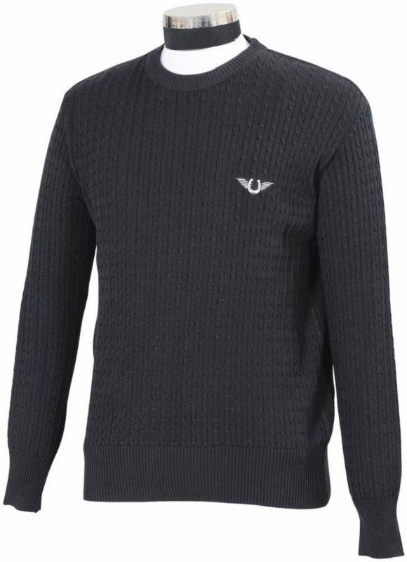 Tuffrider Mens Classic Cable Knit Sweater