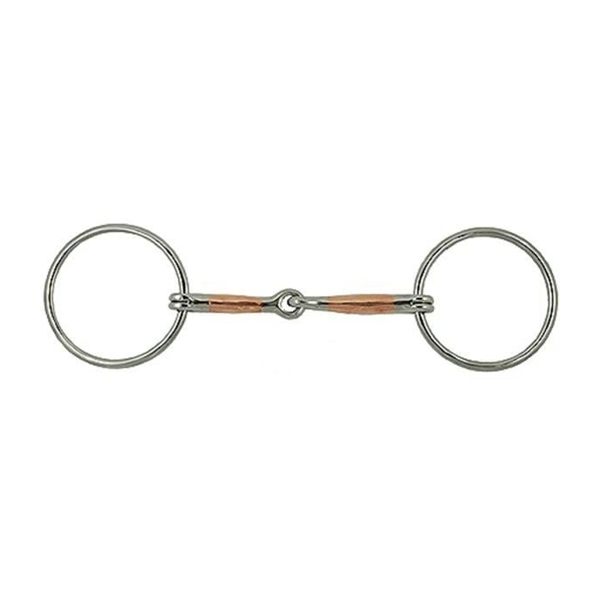 Copper Inlaid Ring Snaffle Bit Stainless Steel 5In