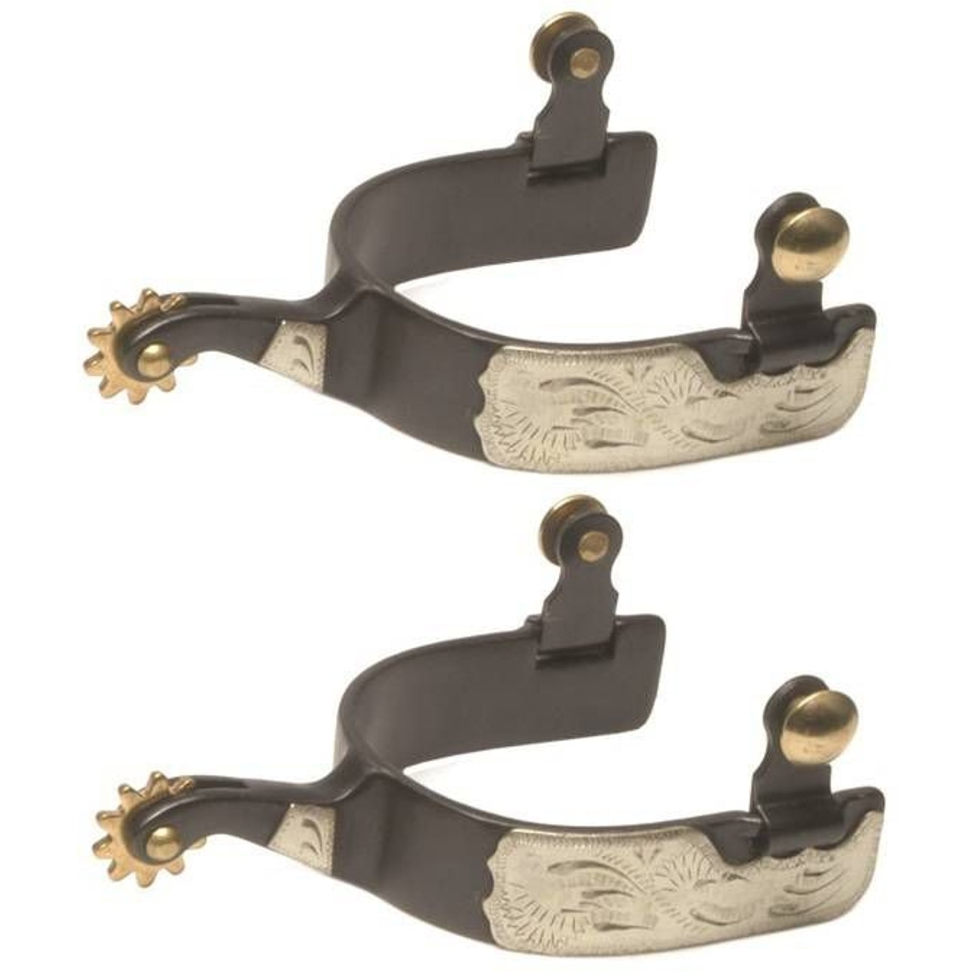 Jacks Roping Spurs with Engraved Silver Trim 11039