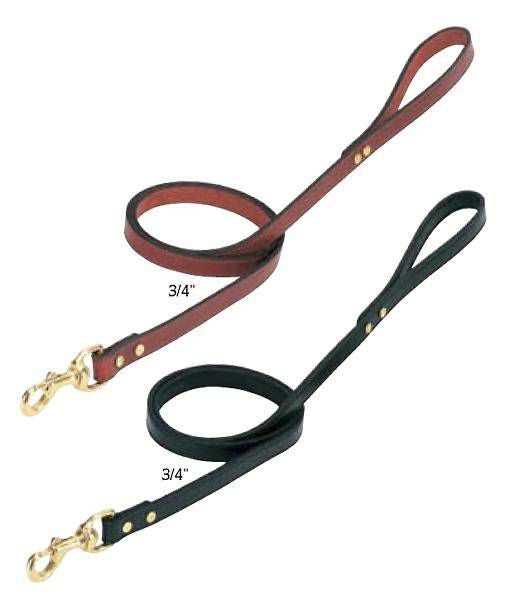 Leather Leash Black 3/4In x 6Ft