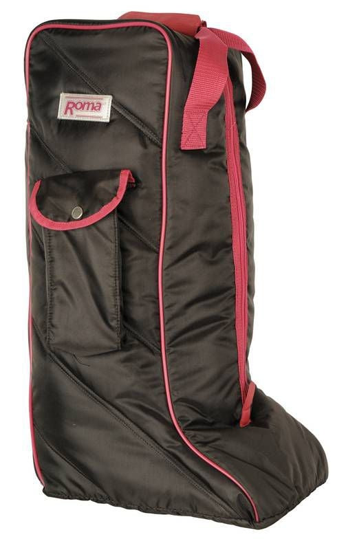 Roma Nylon Tall Boot Bag Black/Sangria